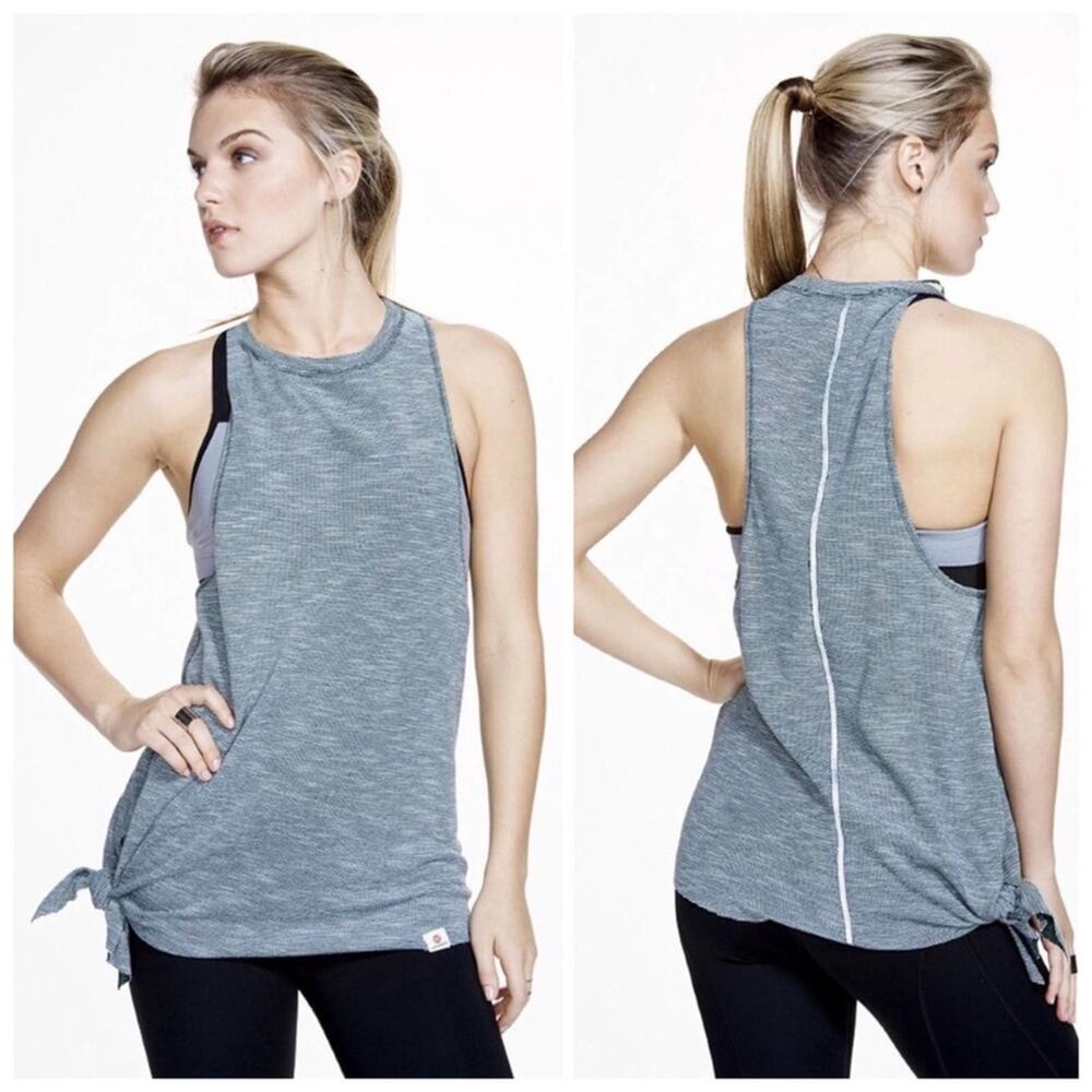 Vimmia NWT Athletic Tank Top Racerback Activewear Green & White